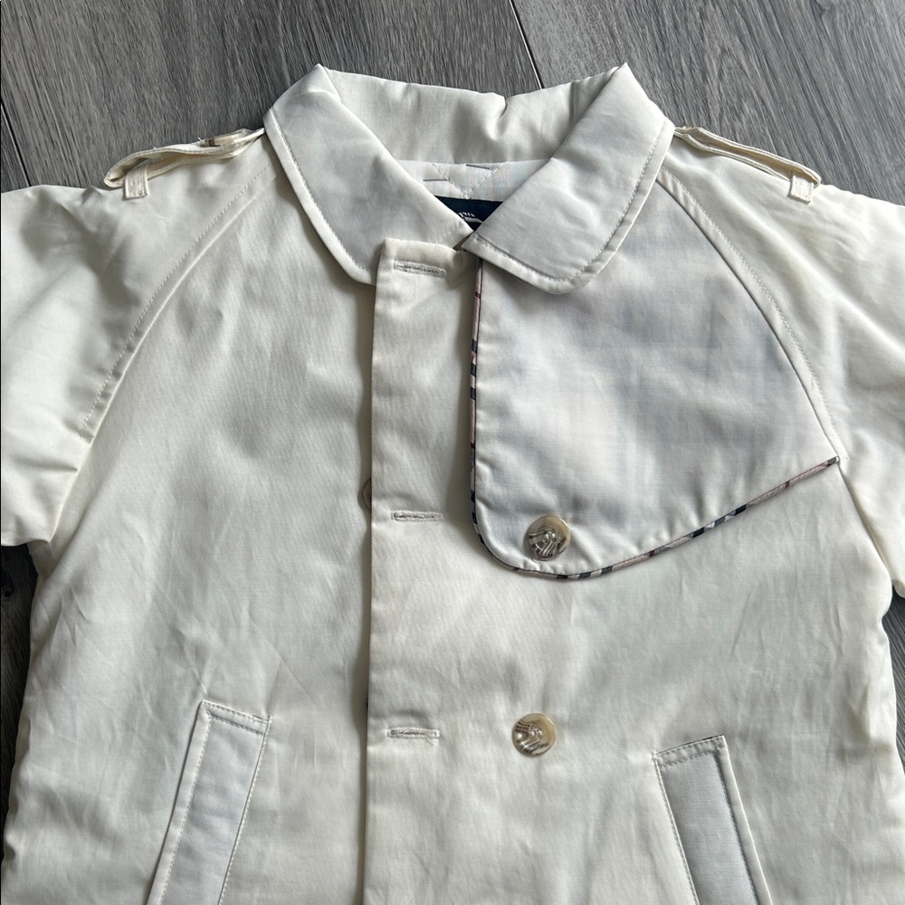 Burberry Kids Cream Pea Coat - Picture 2 of 11